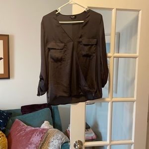 Dark grey silk blouse